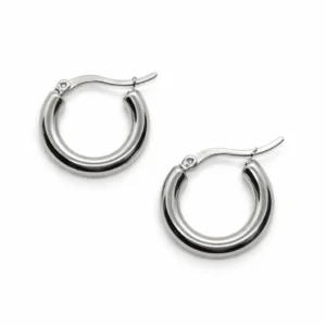 עגילי מאיה עשויים סטיינלס סטיל - צבע כסף