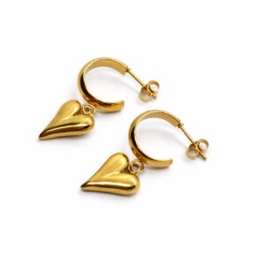 עגילי בל עשויים סטיינלס סטיל מצופה זהב 18K