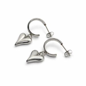 עגילי בל עשויים סטיינלס סטיל בצבע כסף