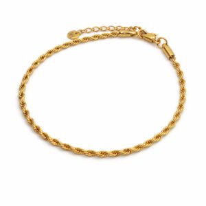 צמיד ריין עשוי סטיינלס סטיל מצופה זהב 18K