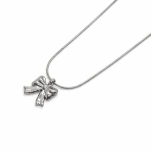 שרשרת פפיון עשויה סטיינלס סטיל בצבע כסף