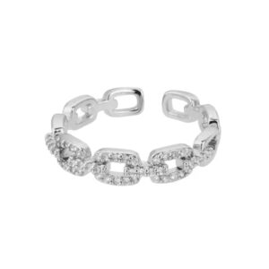 טבעת רוני משובצת עשויה סטיינלס סטיל בצבע כסף