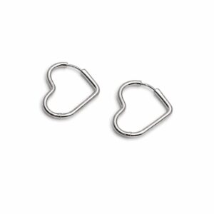 עגילי לב עשויים סטיינלס סטיל בצבע כסף
